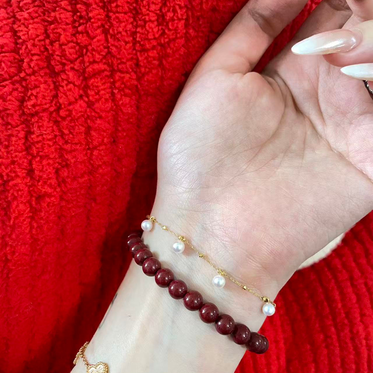 4mm 18k Gold Starry Akoya Pearl Bracelet AB18K0400