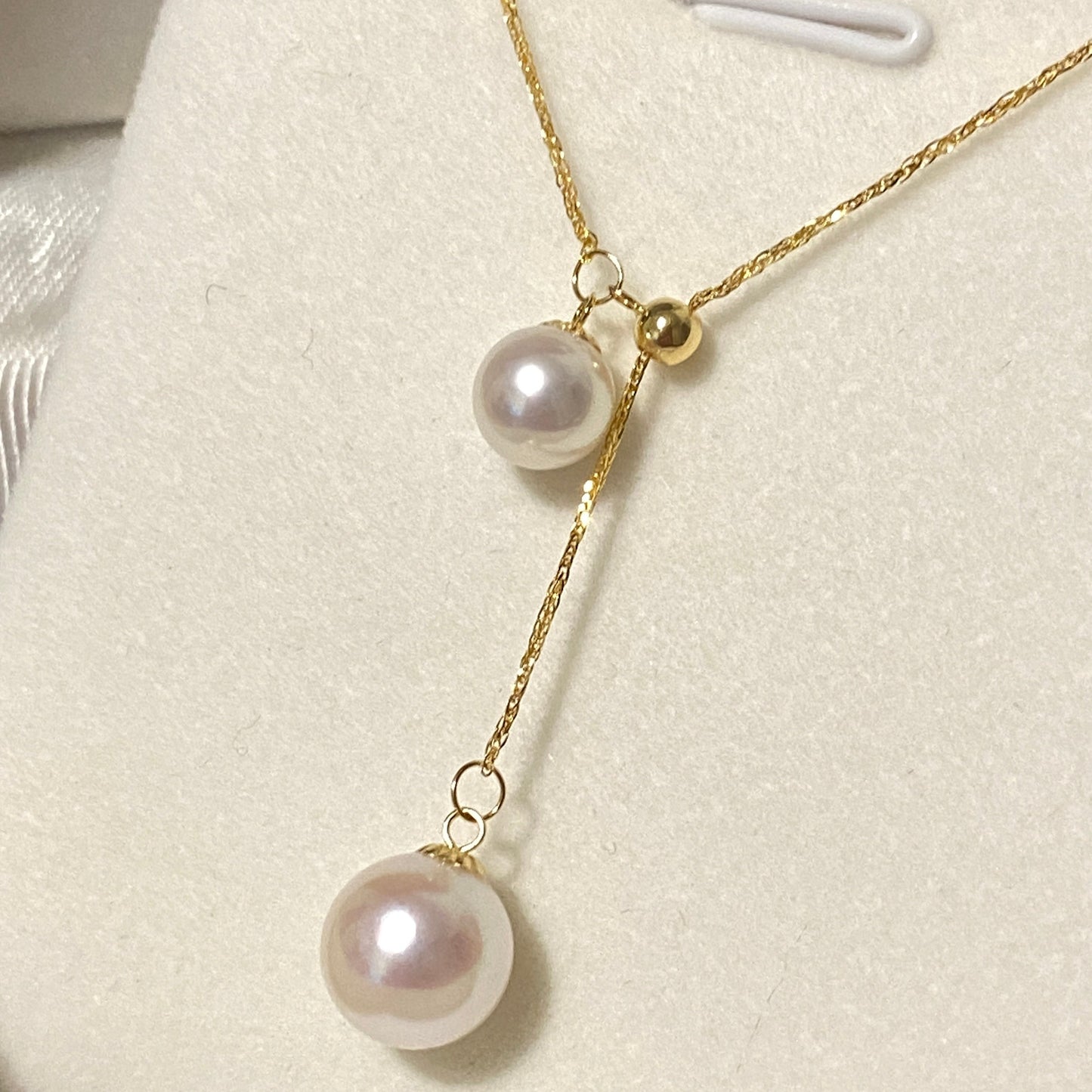 Double Akoya Pearl Y Style Necklace AN18K0685