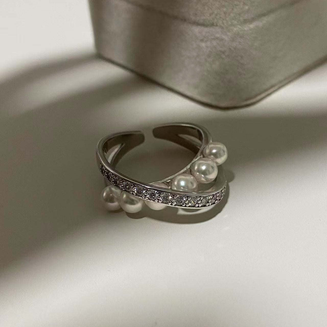 4-5mm Akoya Pearl Row Ring ARS4500