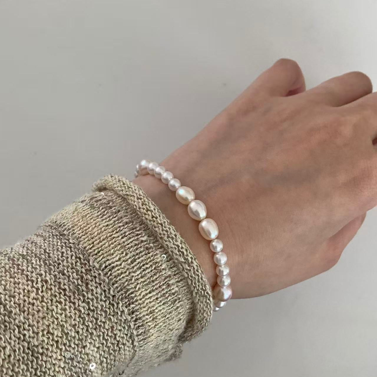 4.5-7mm Handcrafted Aurora Freshwater Pearl Bracelet