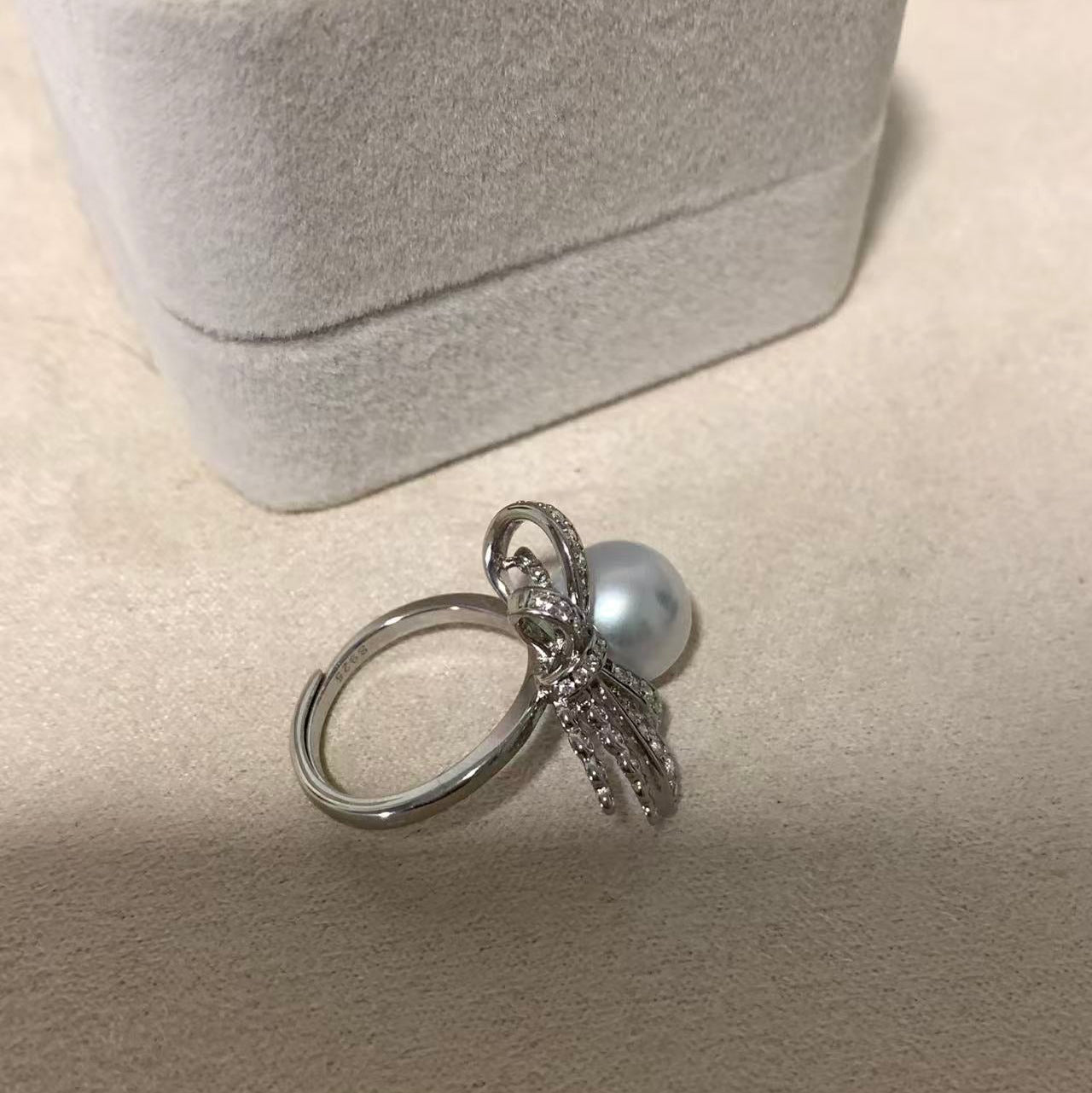 Silver Tone Australian South Sea Pearl Ring