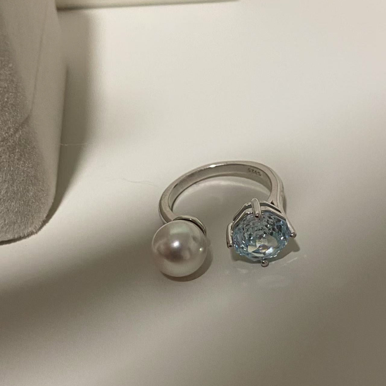 Blue Rock Sugar Akoya Pearl Ring ARS8000
