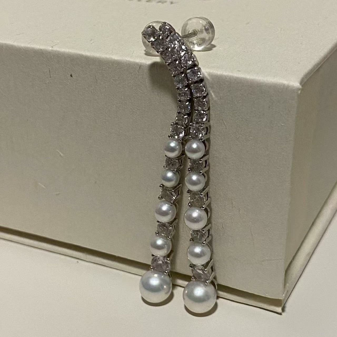 3.5-6mm Multi-pearl Tassel Earrings