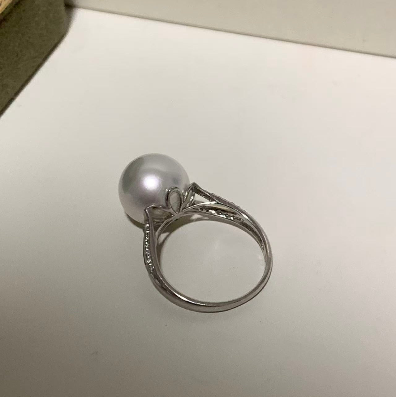11-12mm Classic Diamond Australian South Sea Pearl Ring
