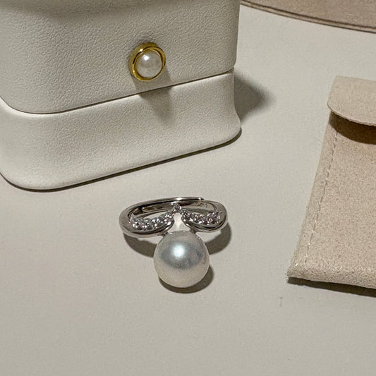 10mm Elegant V Freshwater Pearl Ring