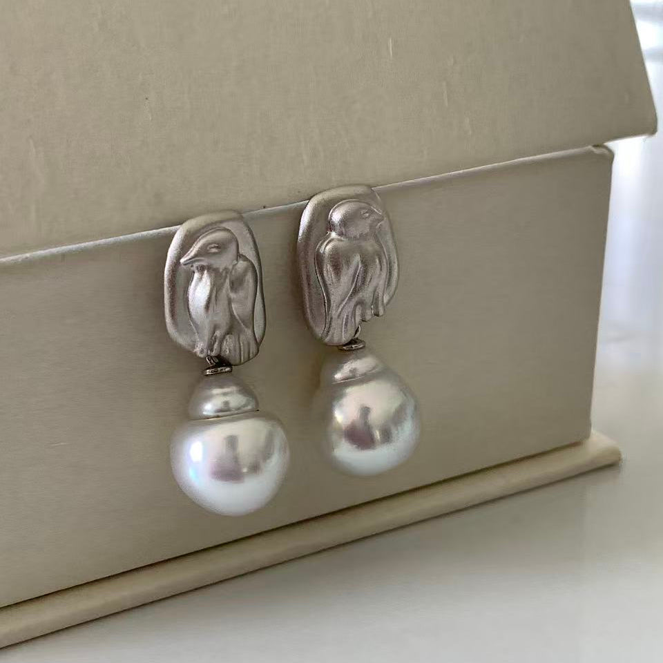 12-13mm Twin Bird South Sea Pearl Earrings