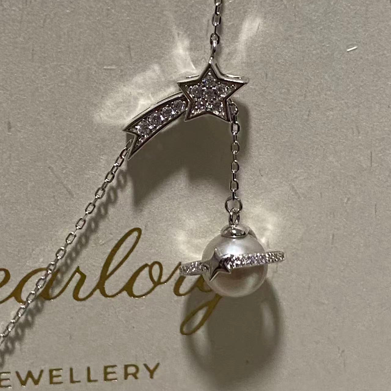 8.5mm Comet Akoya Grey Pearl Necklace