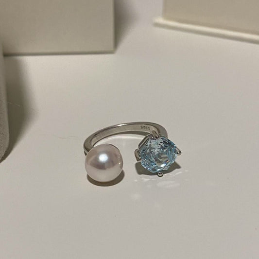 Blue Rock Sugar Akoya Pearl Ring ARS8000