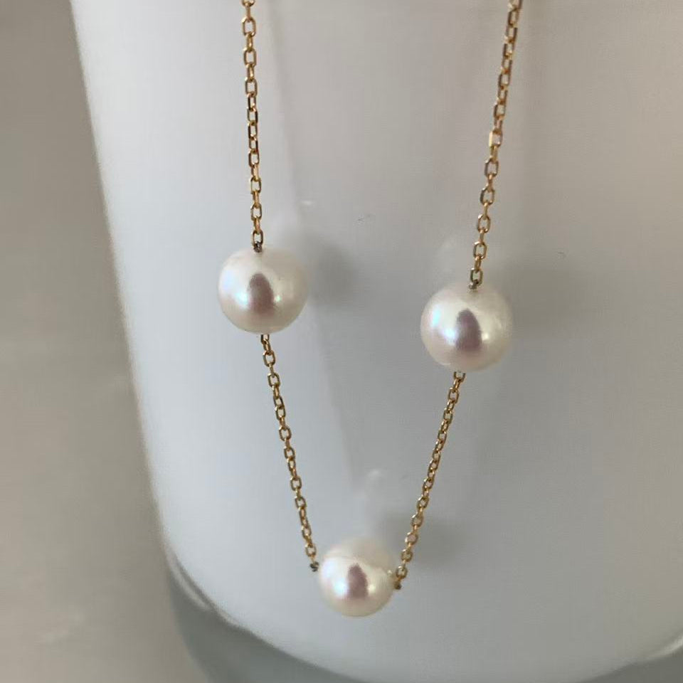 18K Gold Gypsophila Akoya Pearl Bracelet AB18K0700
