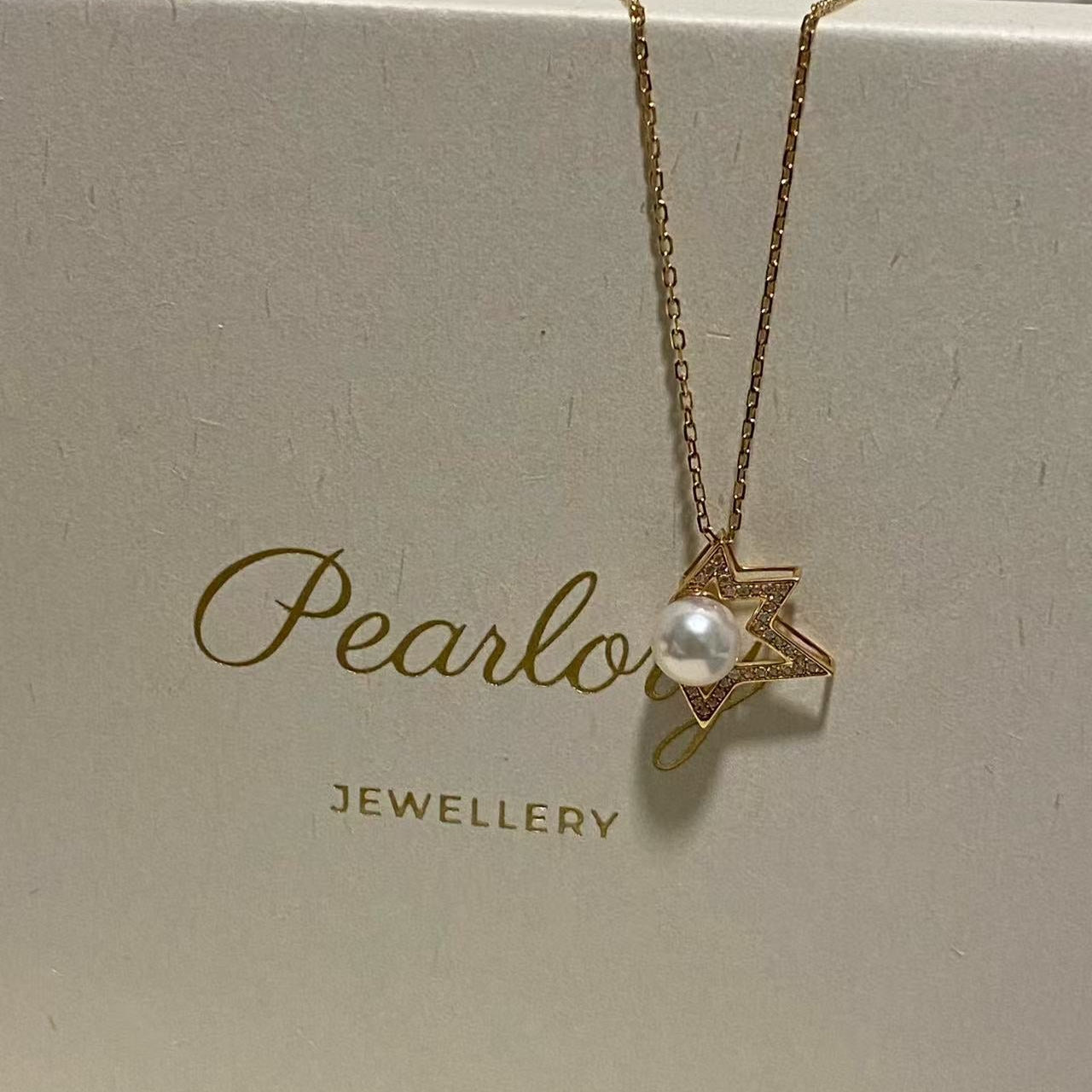 18K Solid Gold Comet Akoya Pearl Necklace AN18K6800