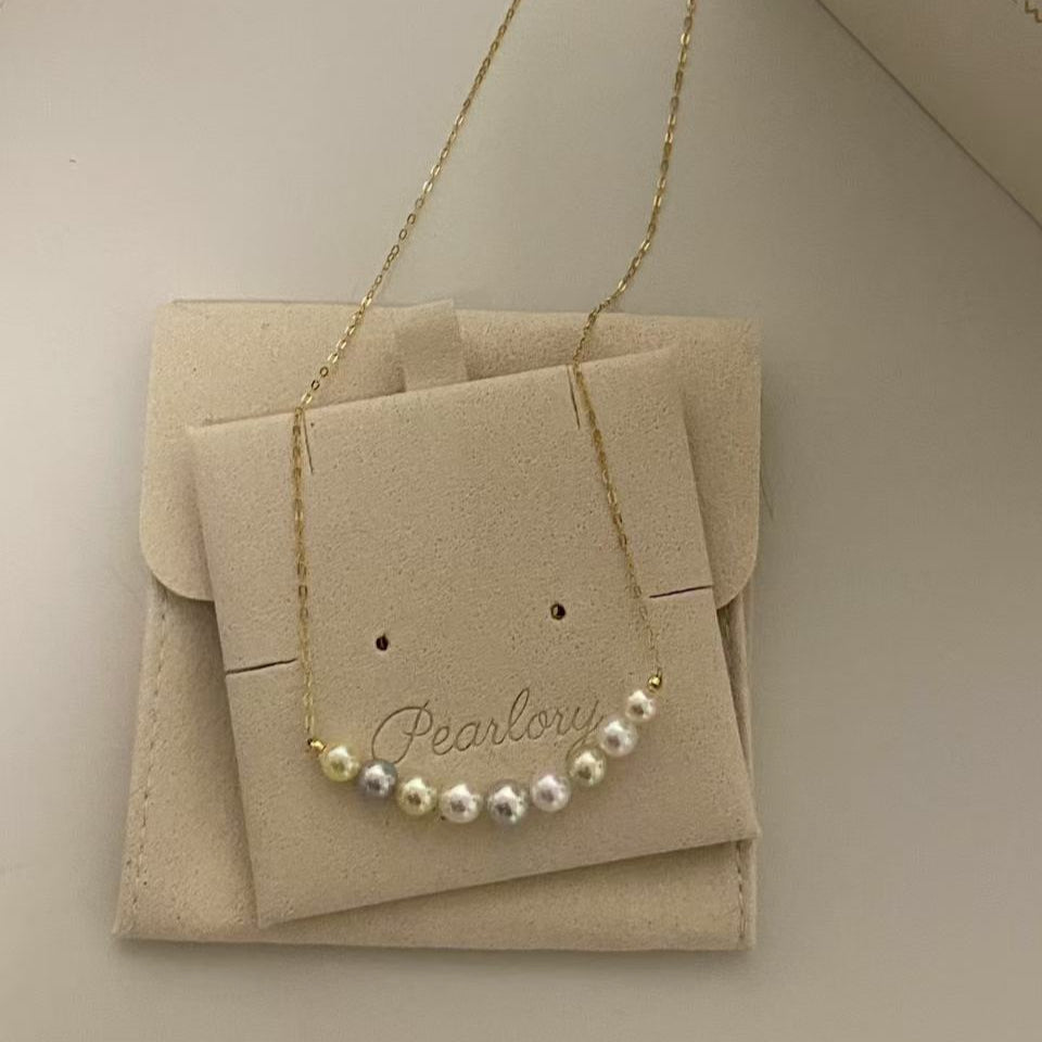 18K Gold Colorful Candy Akoya Pearl Necklace AN18K5550