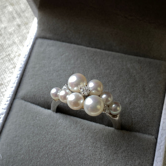(Pre-order) Popcorn Style Aurora Freshwater Pearl Ring FRS0365