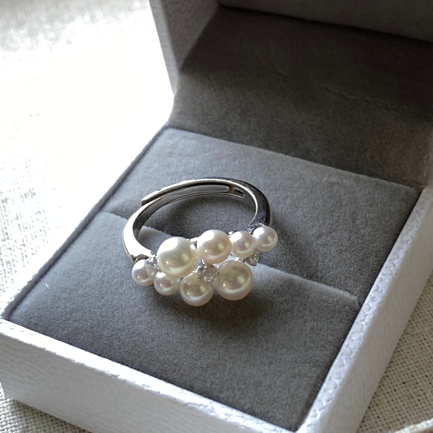 (Pre-order) Popcorn Style Aurora Freshwater Pearl Ring FRS0365