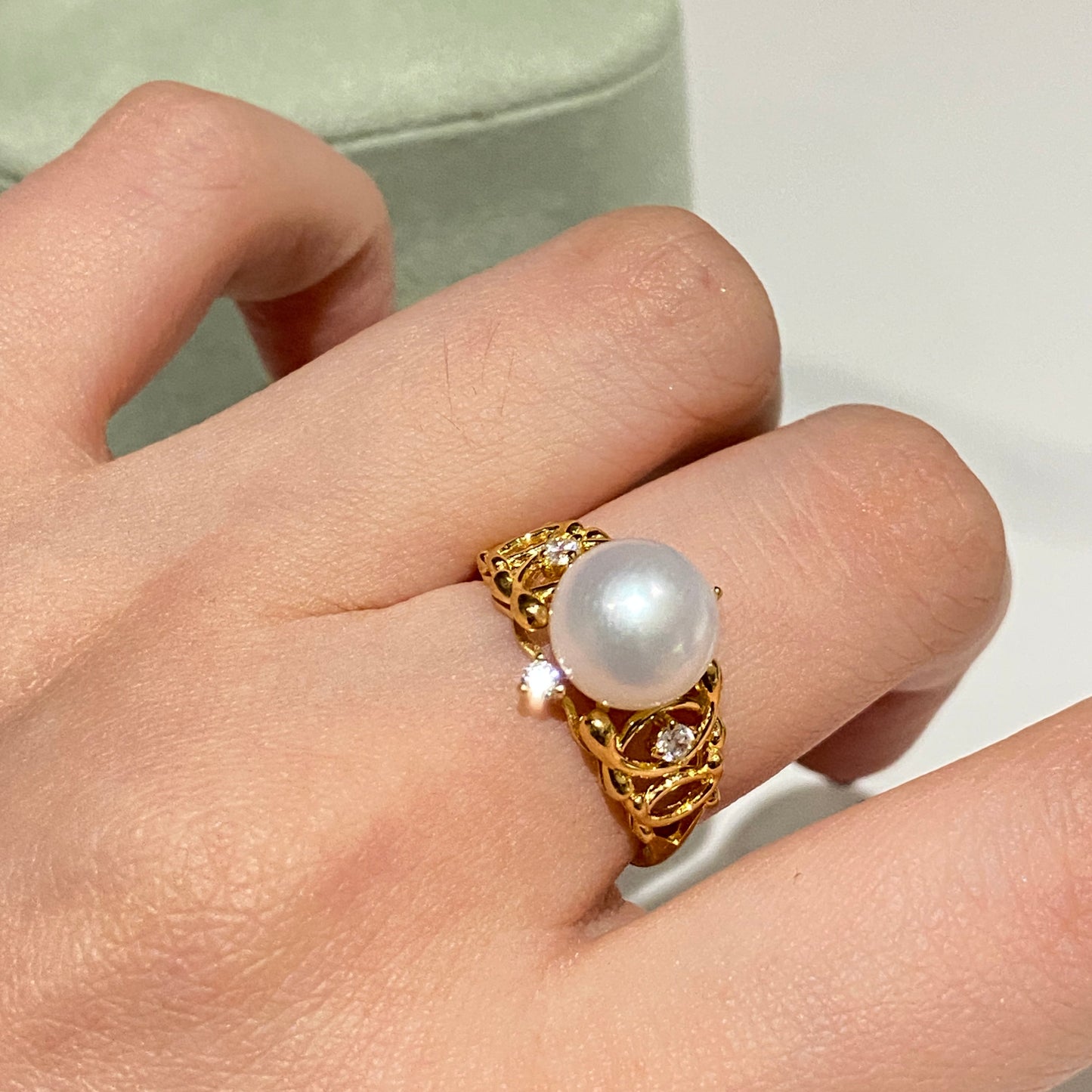 9mm Vintage-Style Freshwater Pearl Ring FRSG0900
