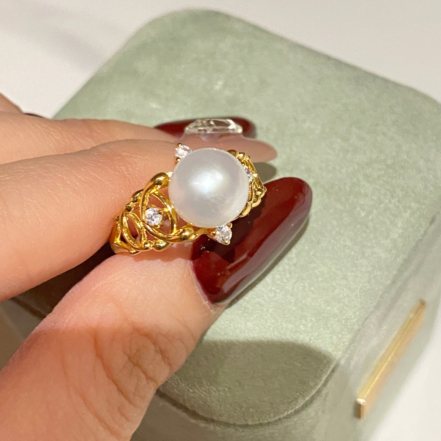 9mm Vintage-Style Freshwater Pearl Ring FRSG0900