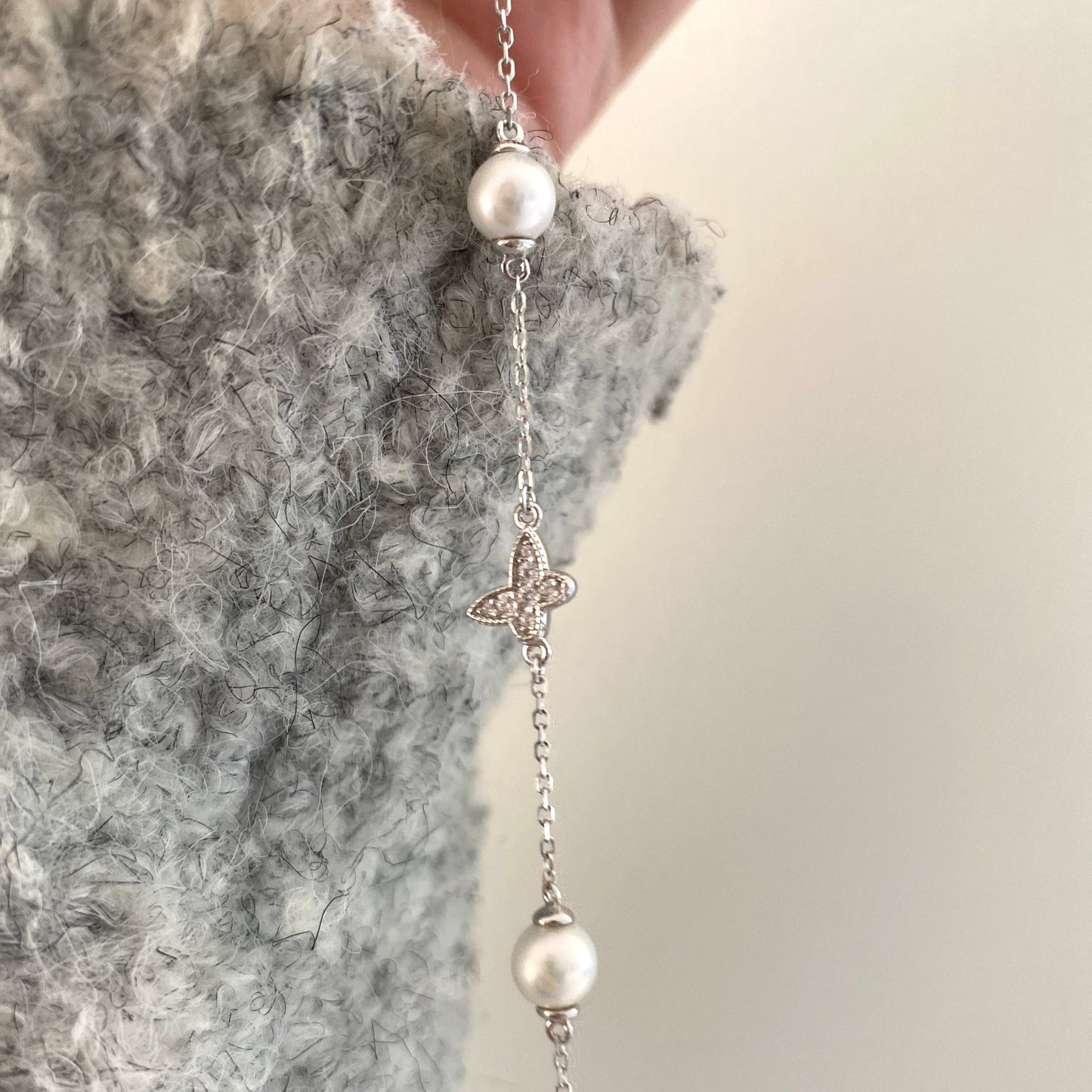 (Pre-order) Little Butterfly Freshwater Pearl Bracelets - SIlver FBSS0600