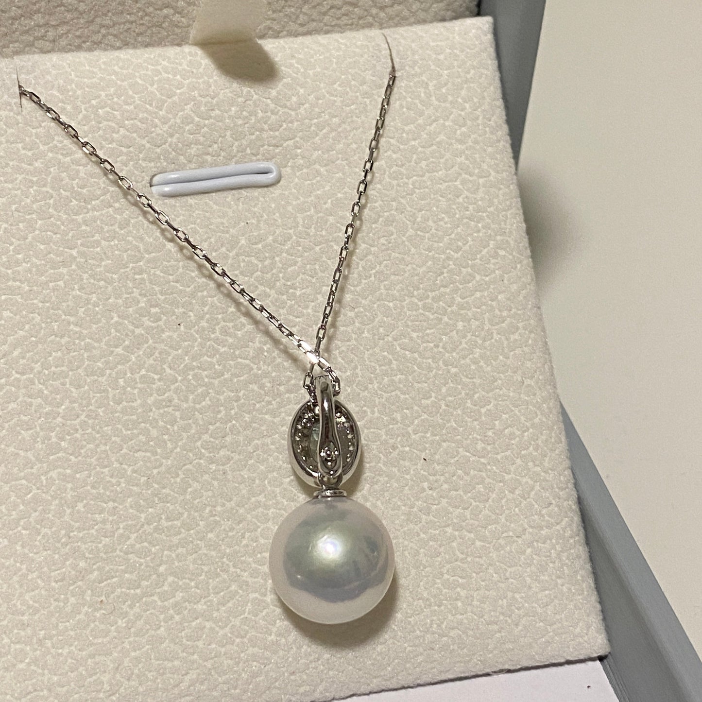 Aquamarine Zirconia Freshwater Pearl Necklace FNS0012