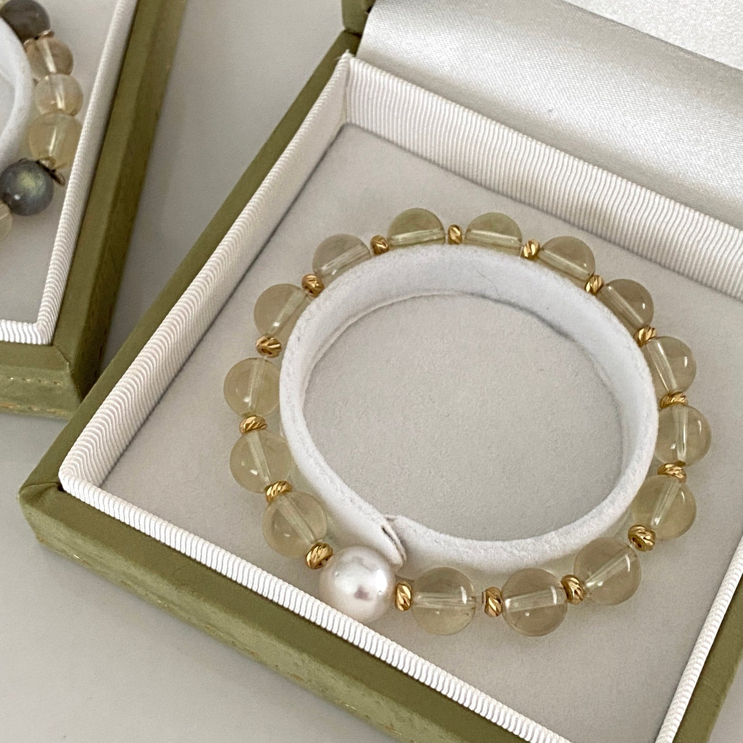 Natural Citrine Australian South Sea Pearl Bracelet ASBSG9500