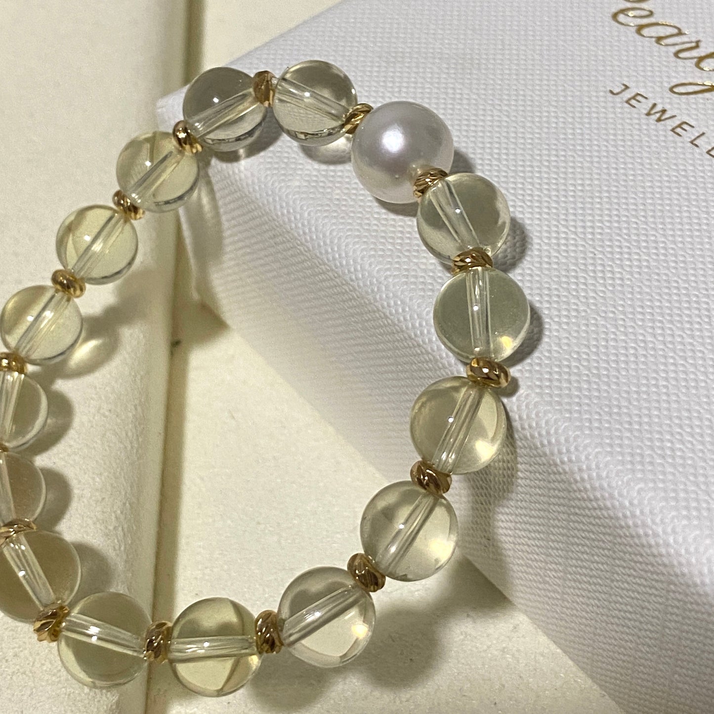 Natural Citrine Australian South Sea Pearl Bracelet ASBSG9500