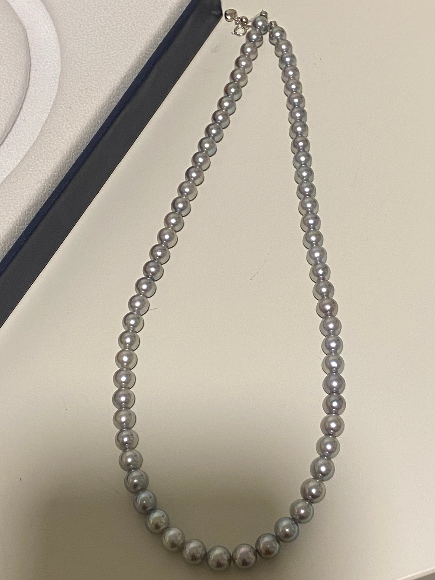 6-6.5mm Akoya Gray Pearl Necklace PEAN18K6650