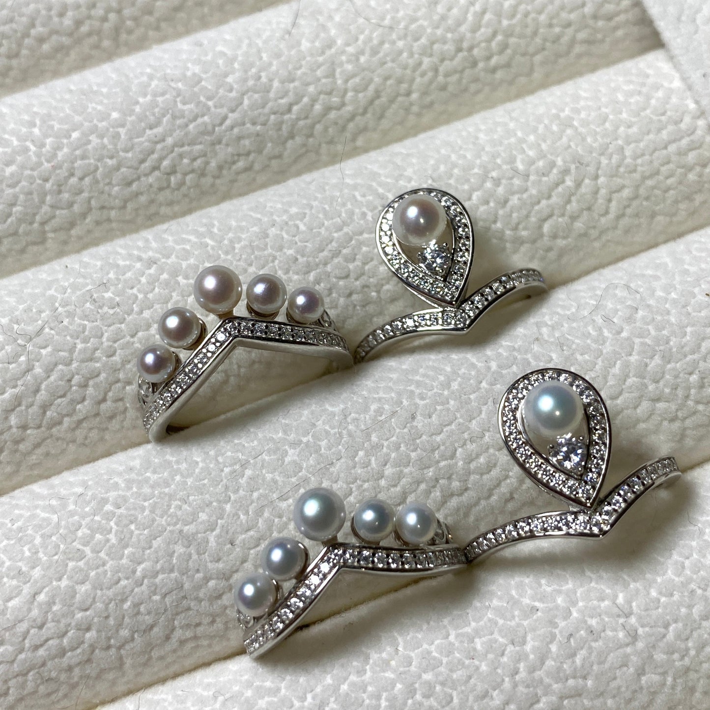 (Pre-order) Aurora Crown Freshwater Pearl Ring Sets FRS3550