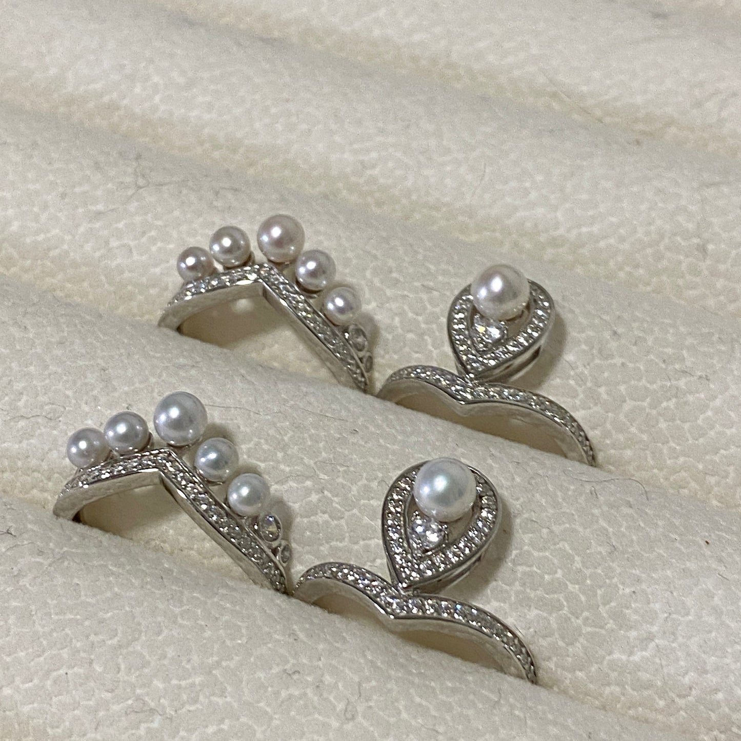(Pre-order) Aurora Crown Freshwater Pearl Ring Sets FRS3550