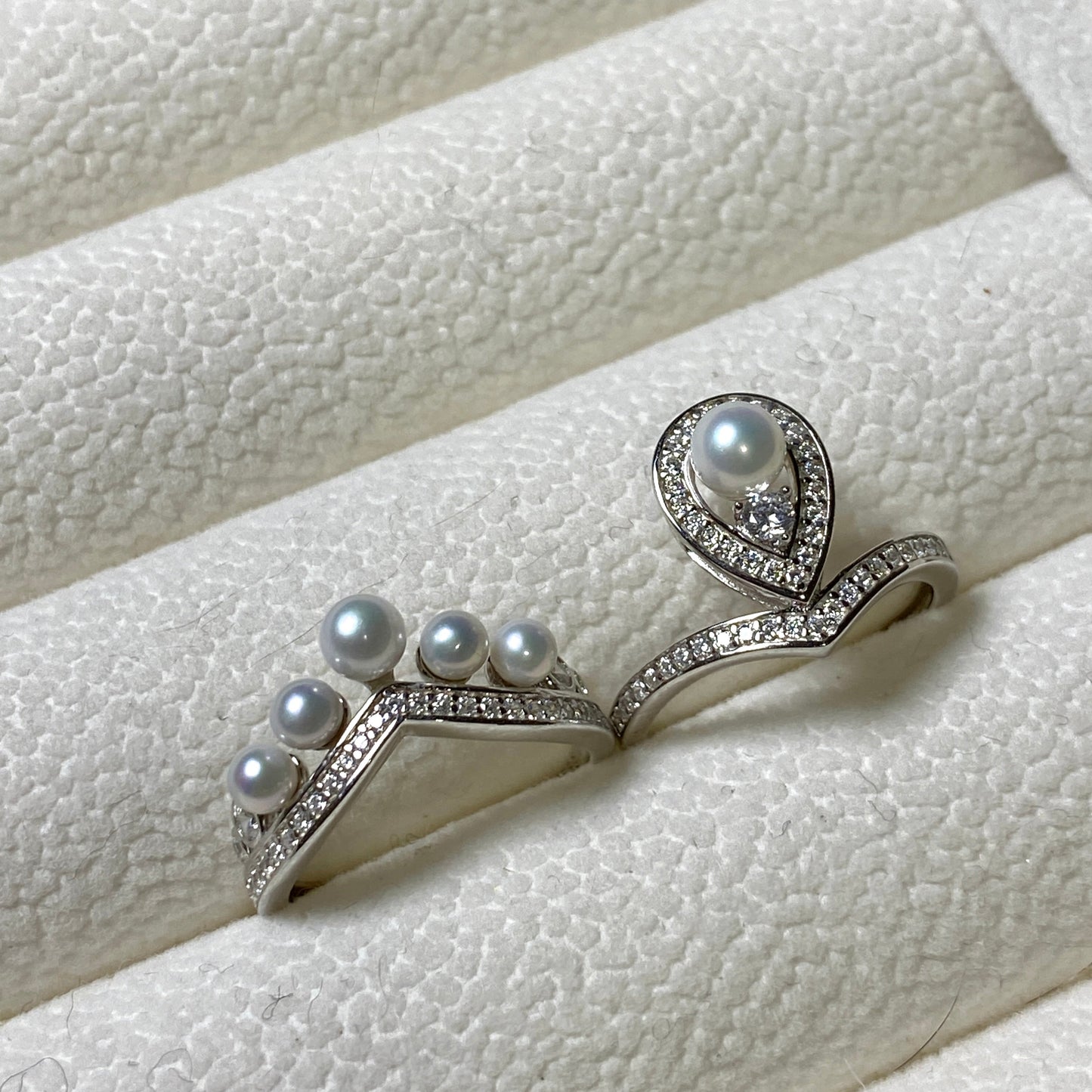 (Pre-order) Aurora Crown Freshwater Pearl Ring Sets FRS3550
