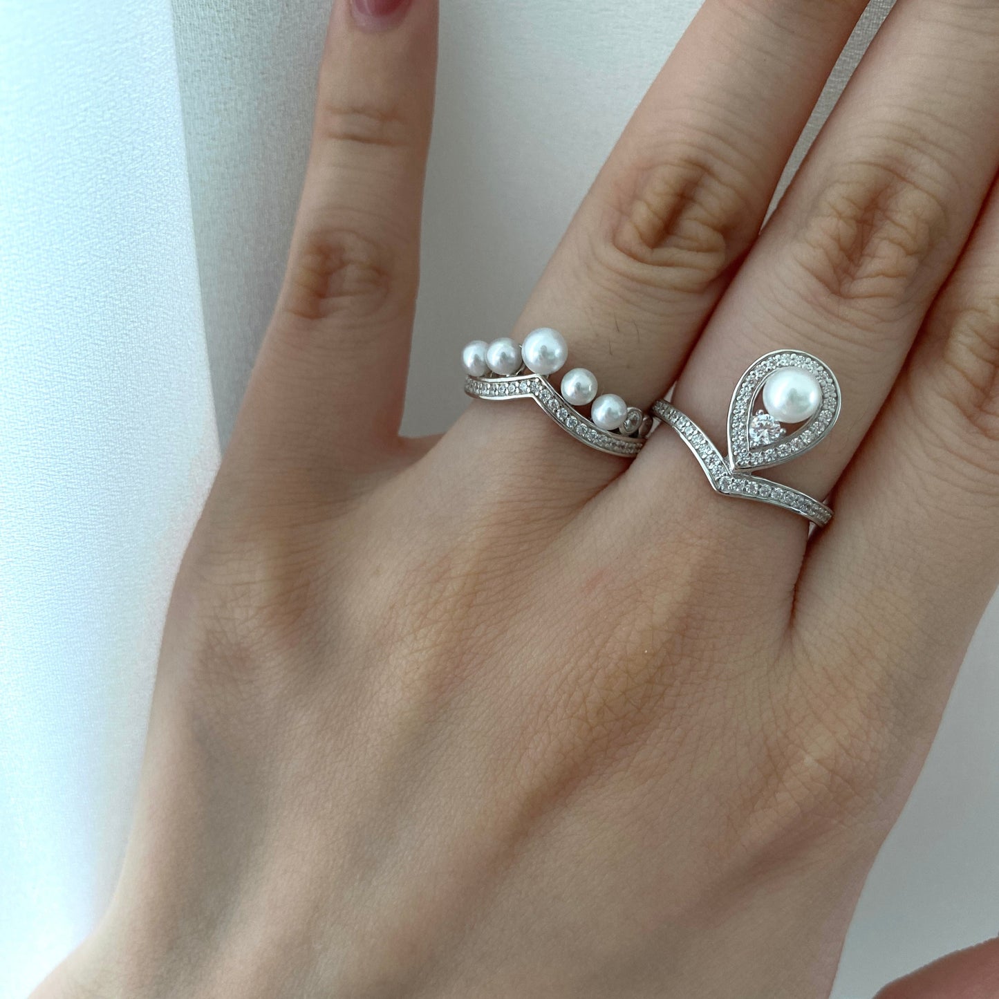 (Pre-order) Aurora Crown Freshwater Pearl Ring Sets FRS3550