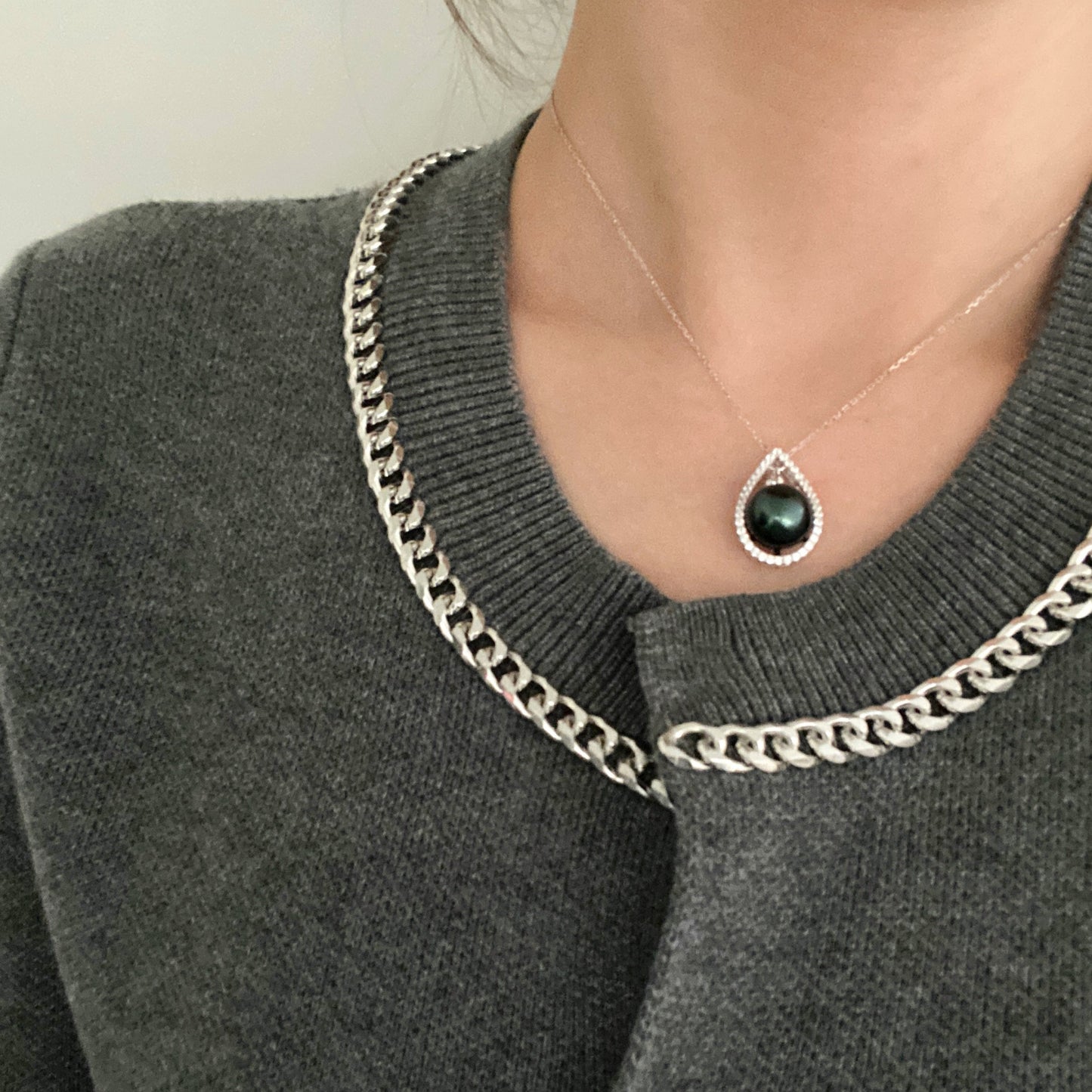 (Pre-order) 12-13mm Tahitian Pearl Drop Necklace TNS1213