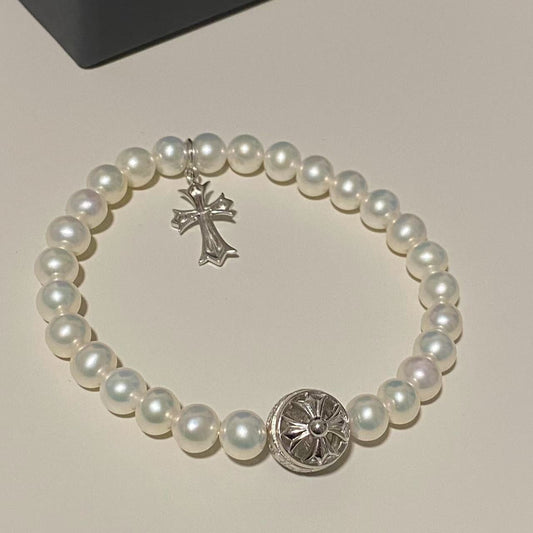 (Pre-order) Cross Freshwater Pearl Bracelet SBS0670