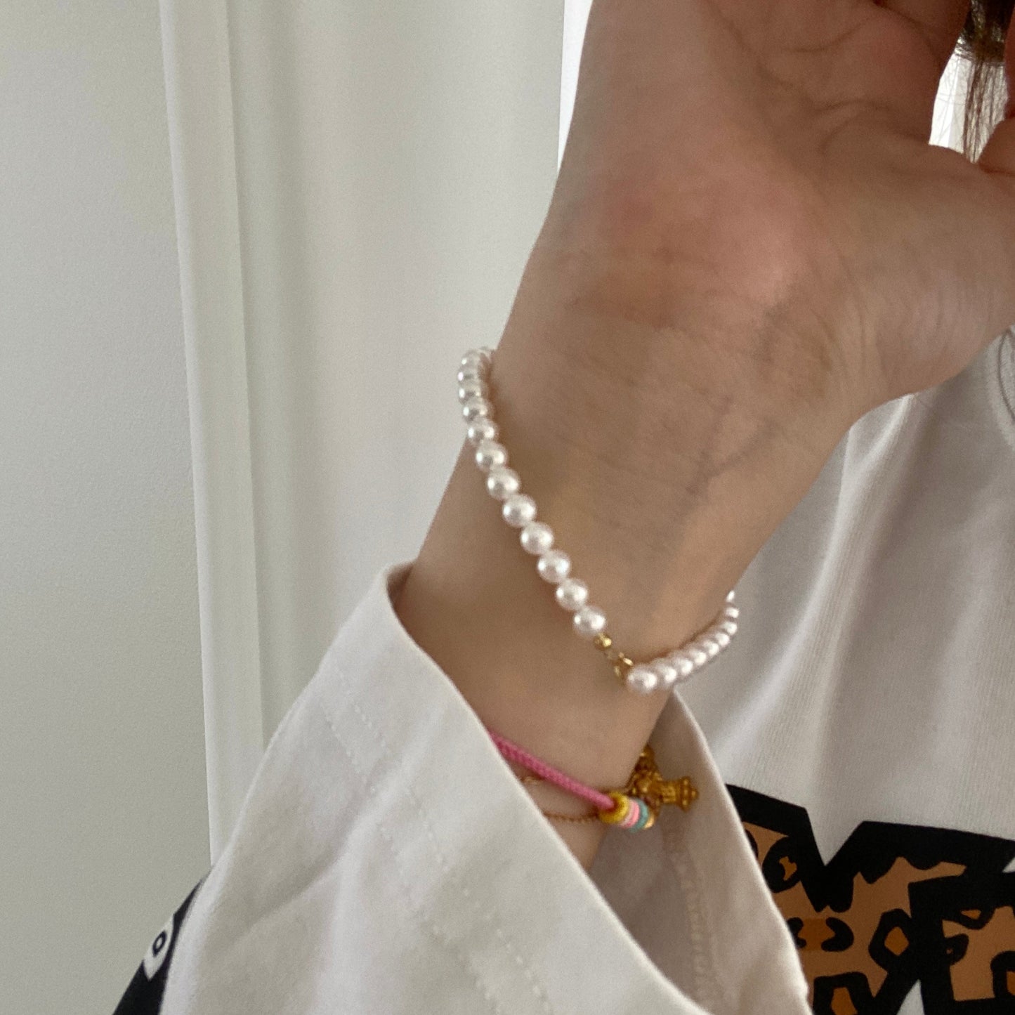 18K Gold Light Bulb Freshwater Pearl Bracelet FB18K4550