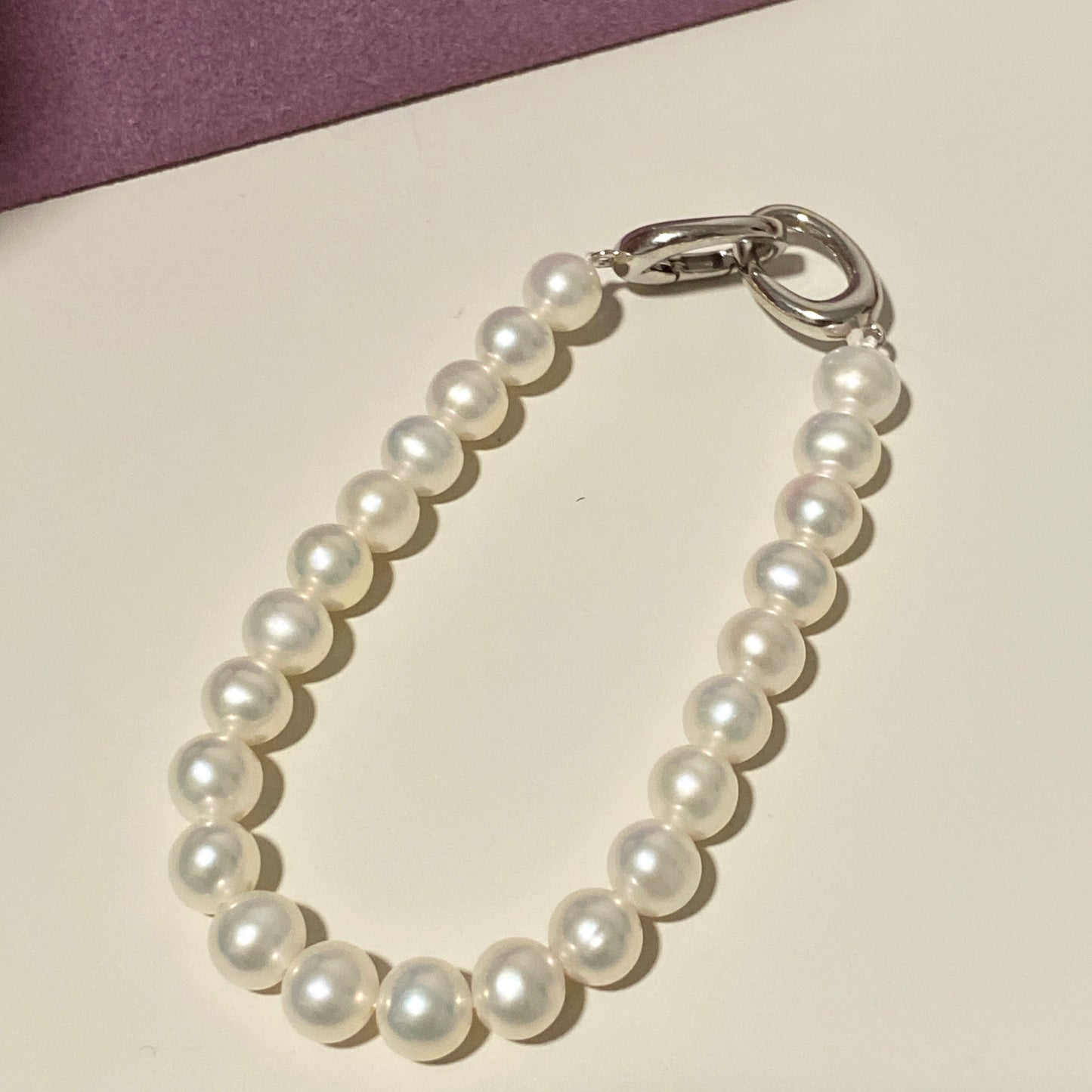 6.5mm Interlocking Circle Freshwater Pearl Bracelet FBS6500