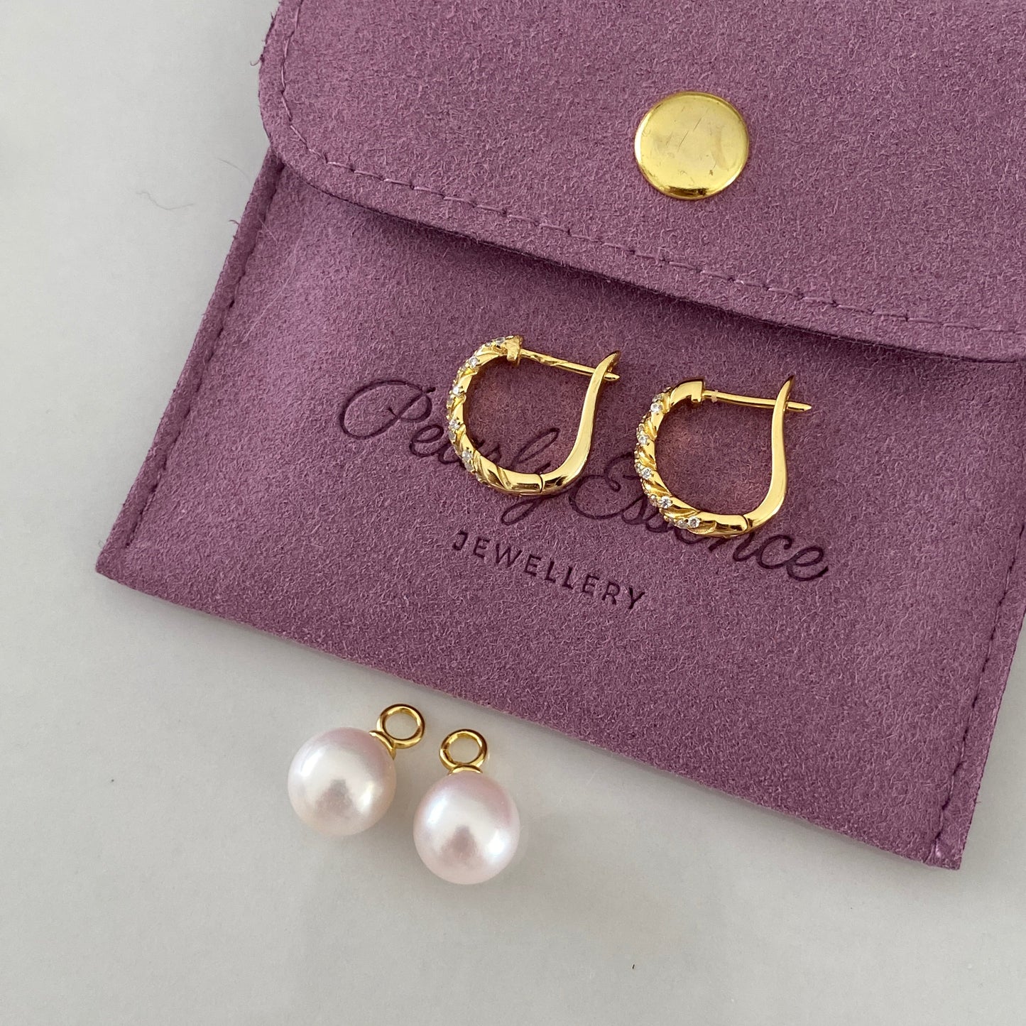 (Pre-order) 9-10mm Vine Freshwater Pearl Earrings FESG0910