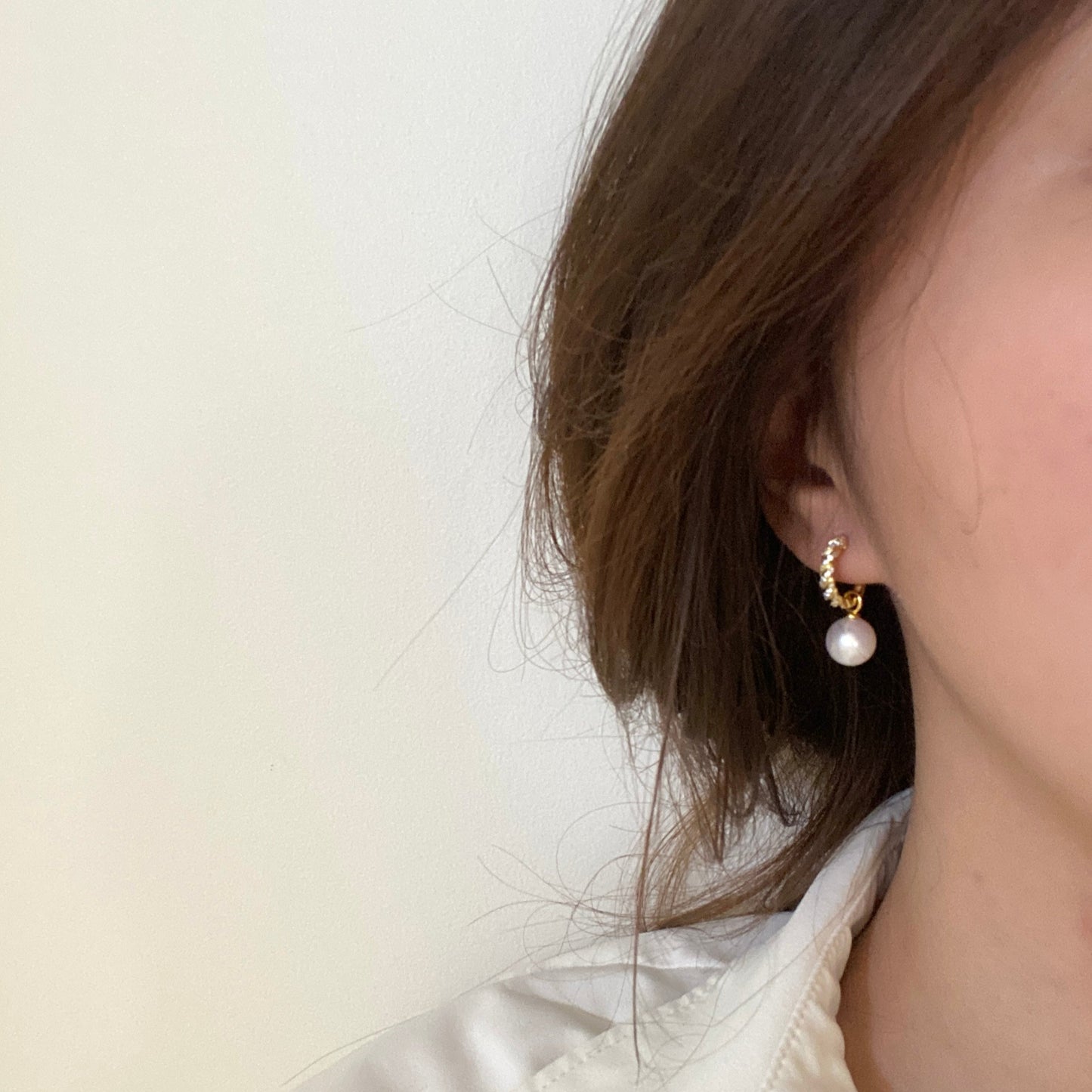 (Pre-order) 9-10mm Vine Freshwater Pearl Earrings FESG0910