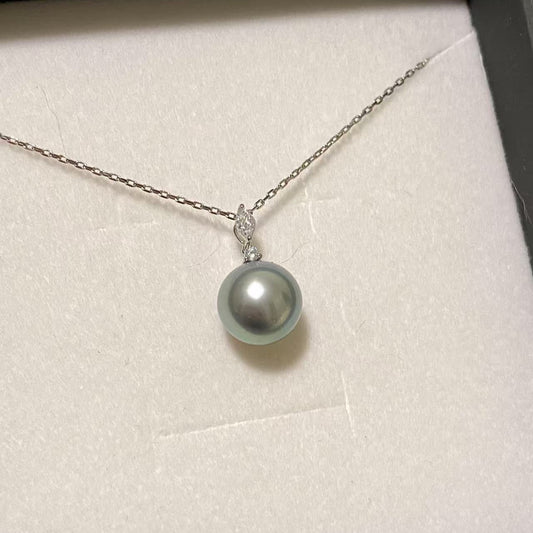 Light Blue Tahitian Pearl Necklace TN18KZ1055
