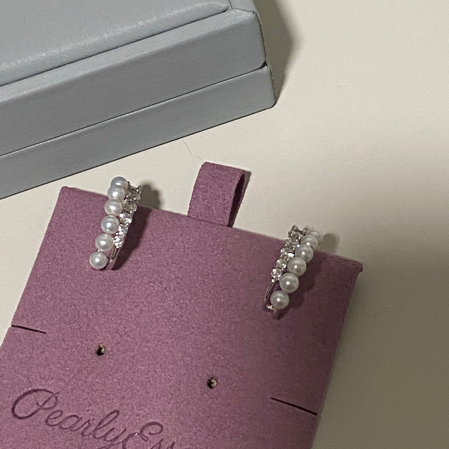 Double Row Zircon Freshwater Pearl Earrings FESZ3500