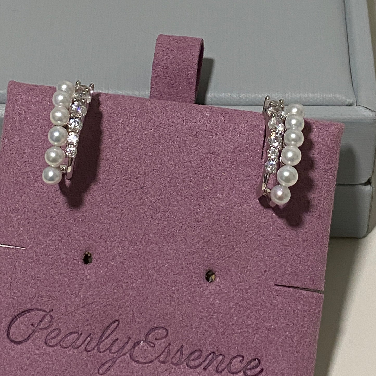 Double Row Zircon Freshwater Pearl Earrings FESZ3500