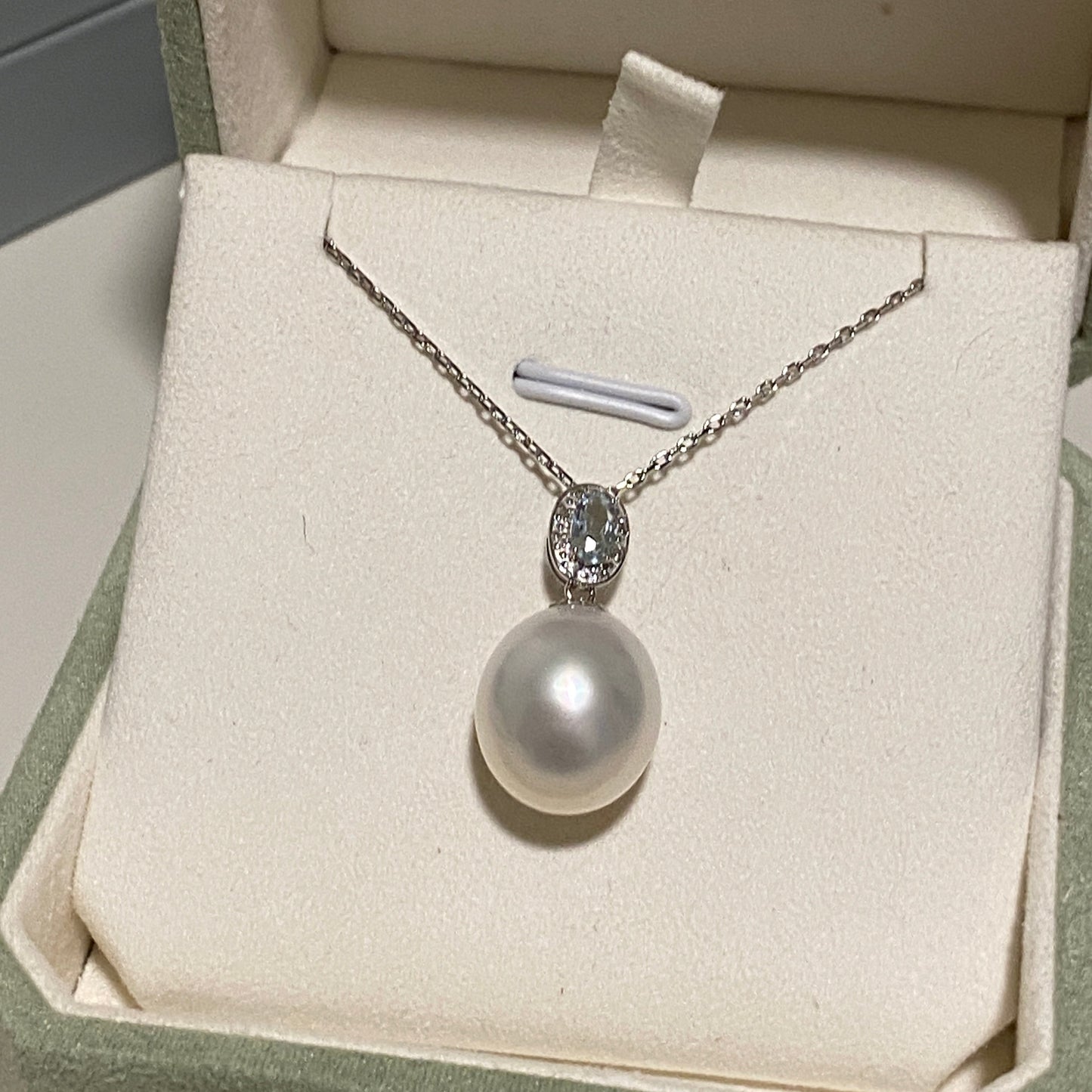 Aquamarine Australian South Sea Pearl Necklace PESN18KD1213