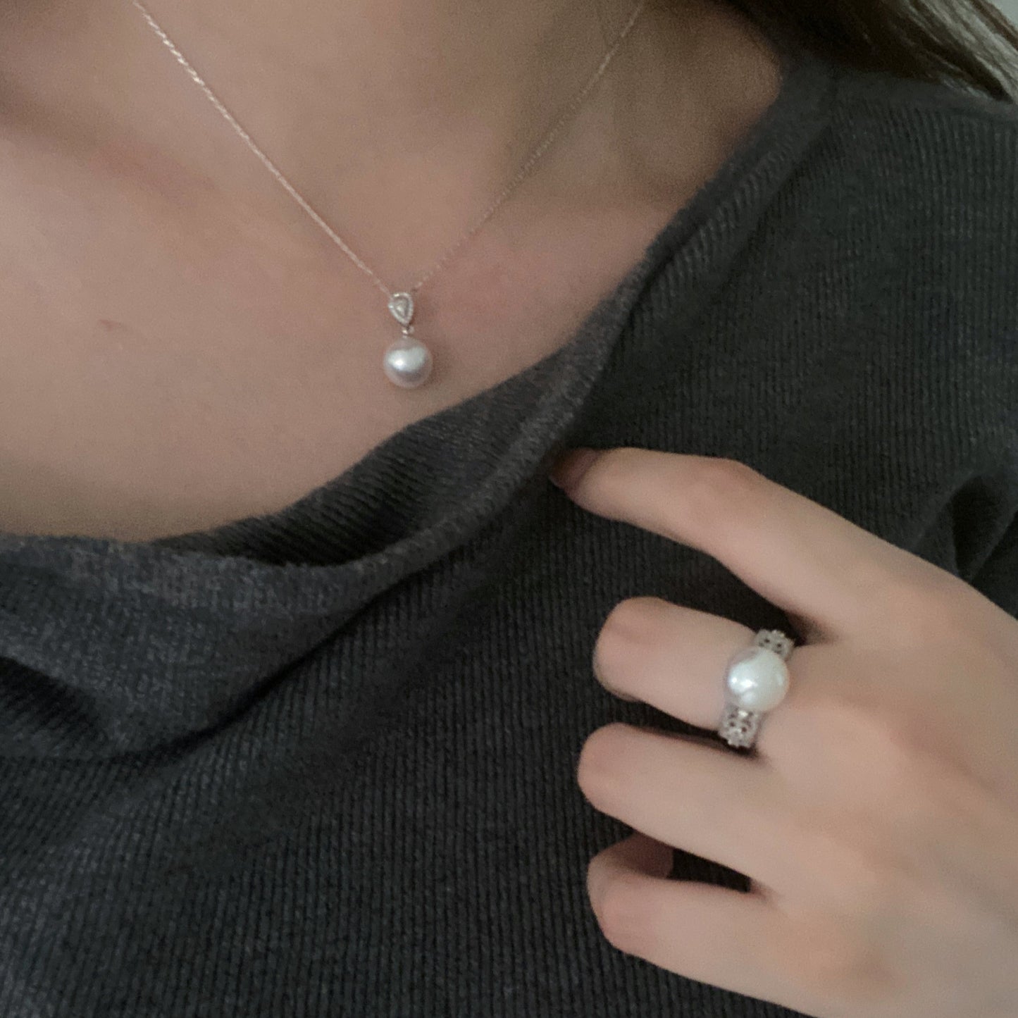 18K White Gold Australian South Sea Pearl Necklace PESN18KD1011