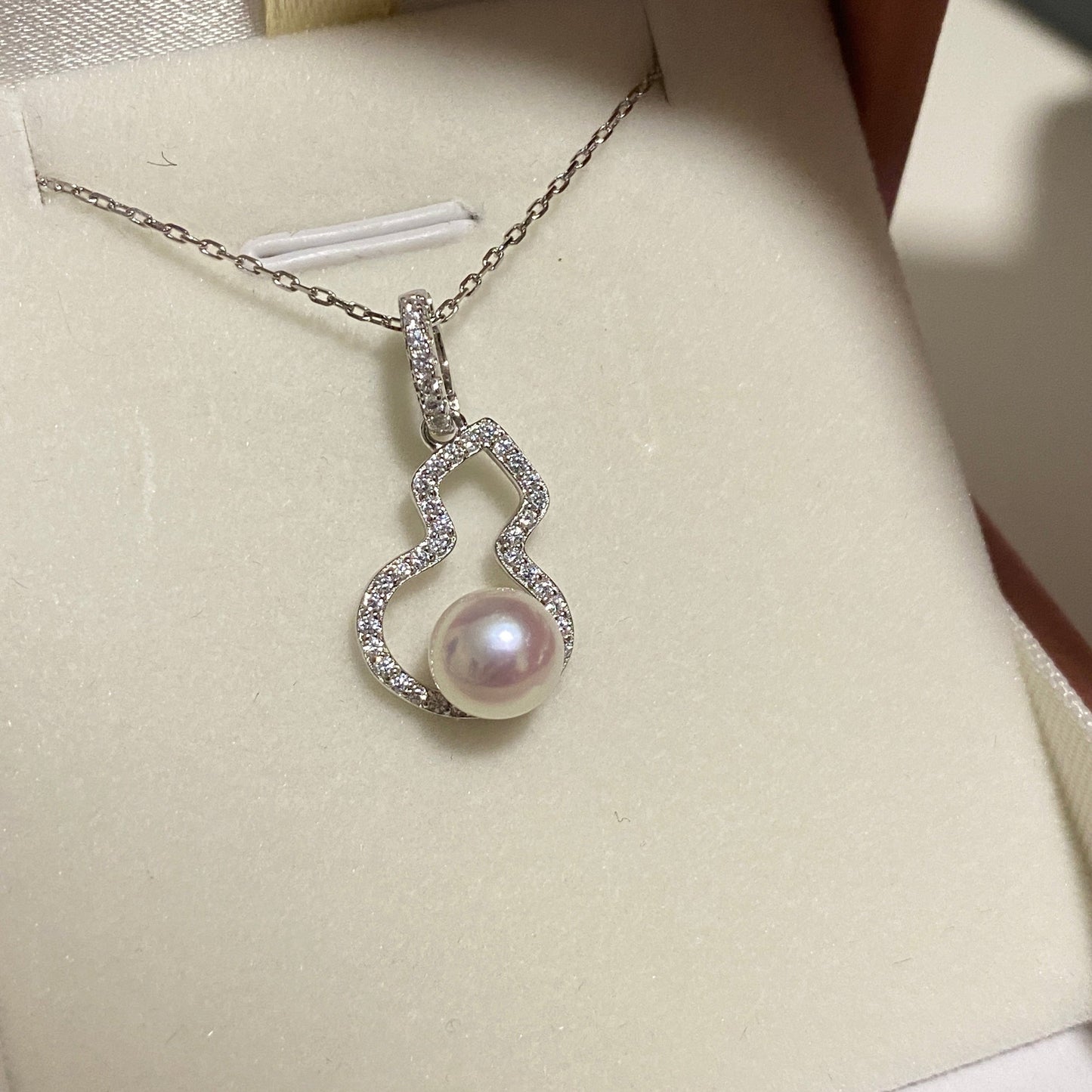 (Pre-order) 7-8mm Gourd Aurora Freshwater Pearl Necklace FNS0708