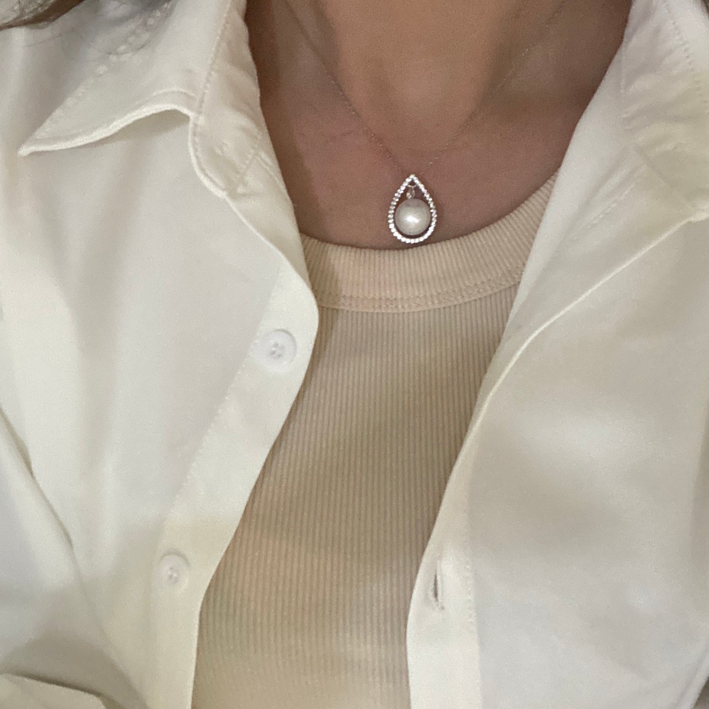 12-13mm Teardrop Shape Freshwater Pearl Necklace FNS1213