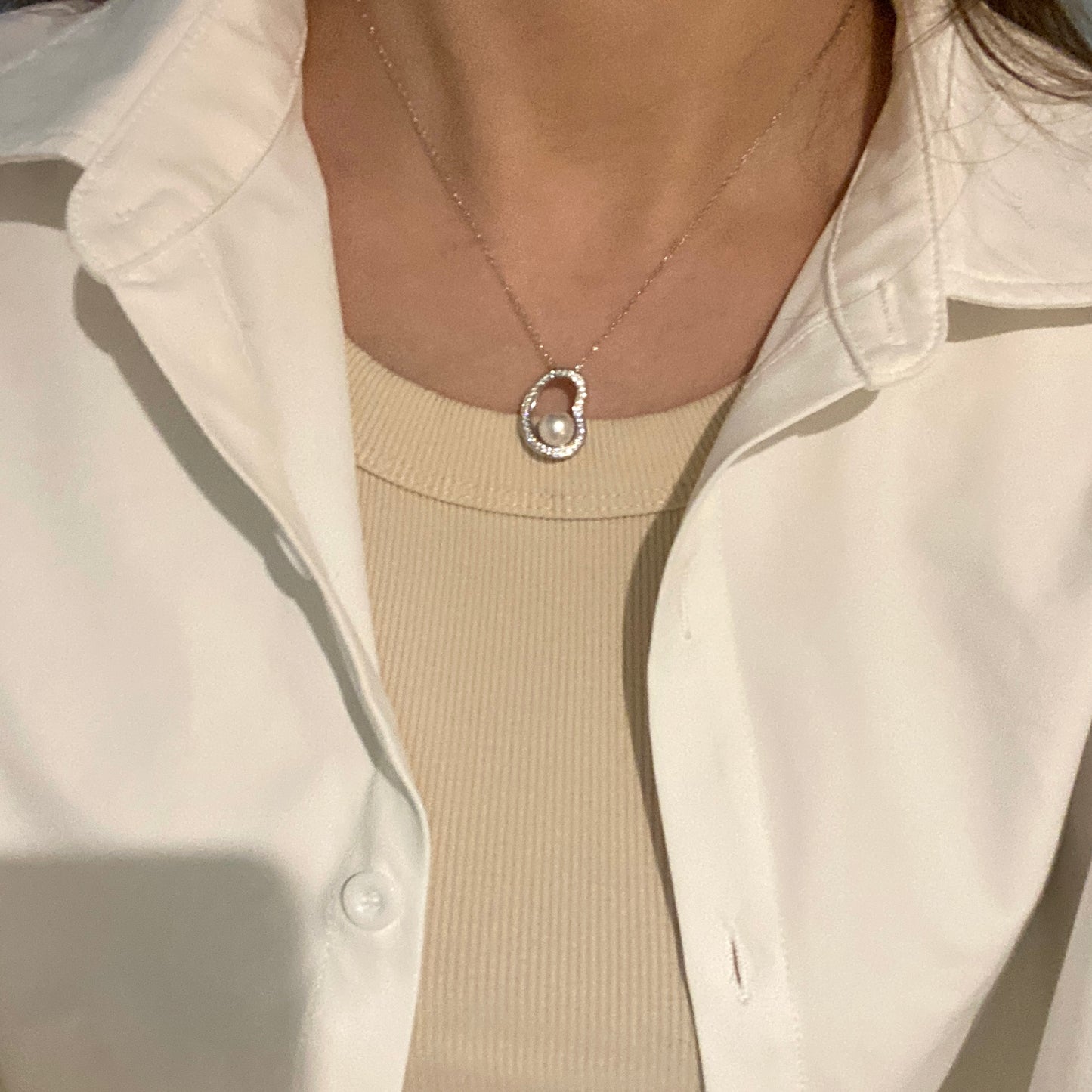 (Pre-order) 8mm Lucky Beans Akoya Pearl Necklace ANS0881