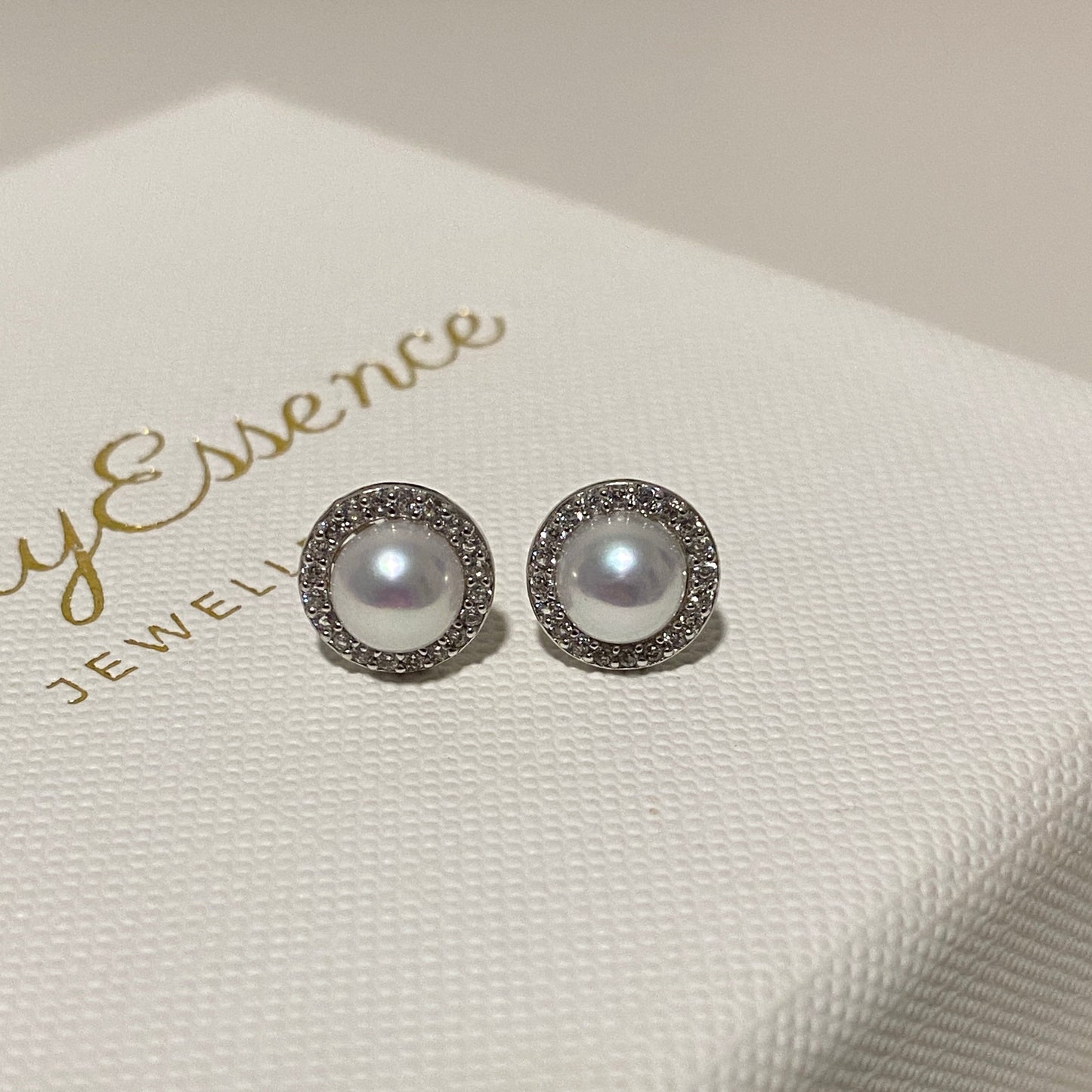 (Pre-order) 5-6mm Sunflower Aurora Freshwater Pearl Earrings FES0506