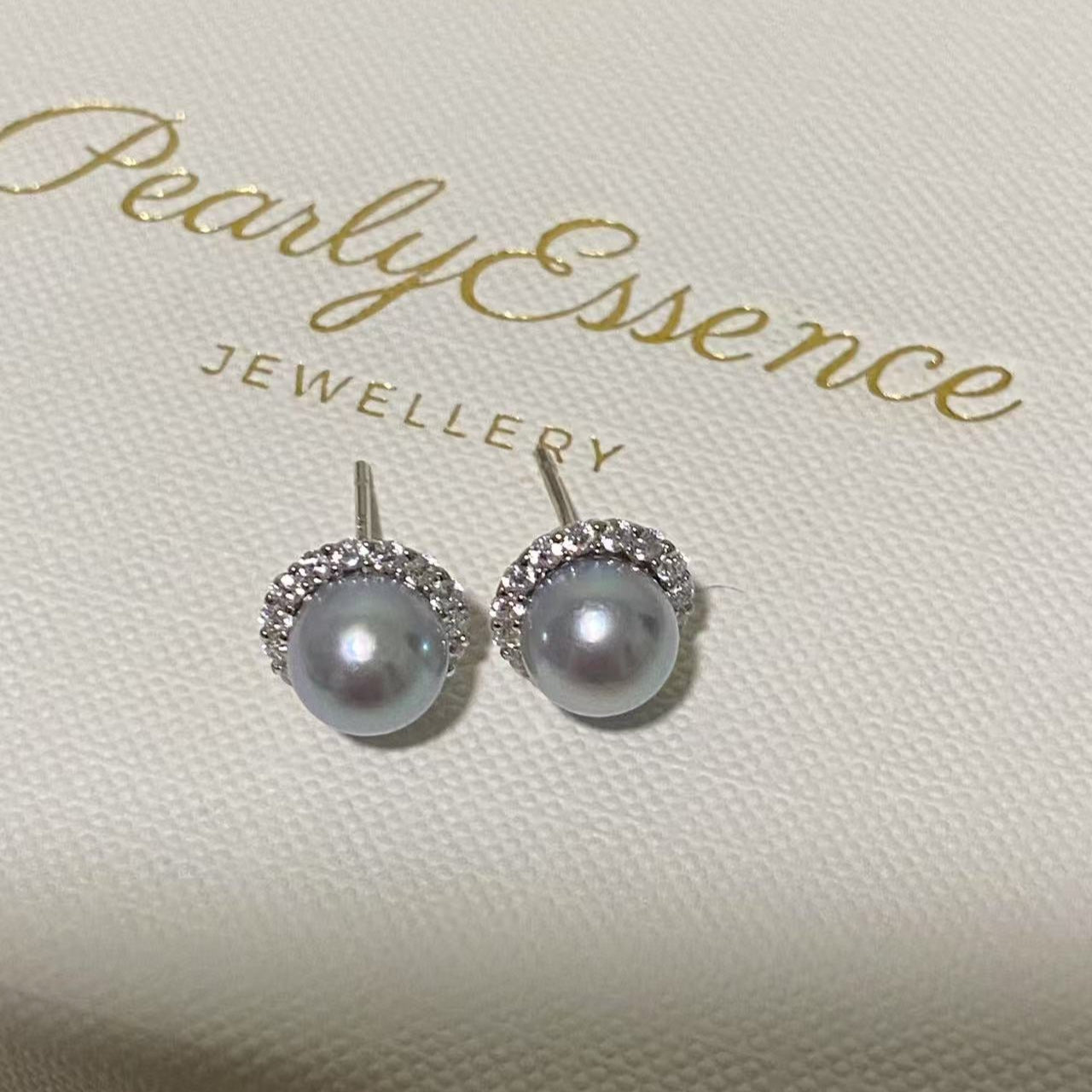 7-8mm Sunflower Akoya Grey Pearl Earrings AES0708