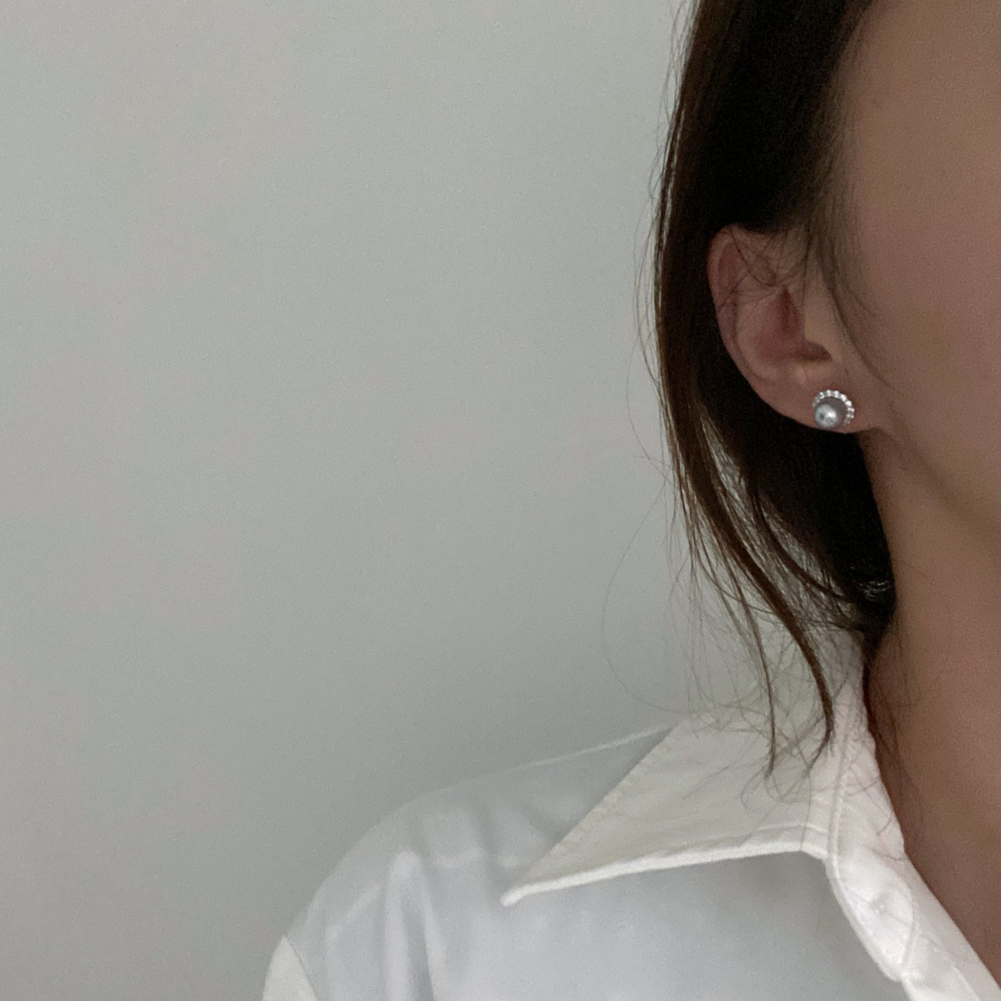 7-8mm Sunflower Akoya Grey Pearl Earrings AES0708