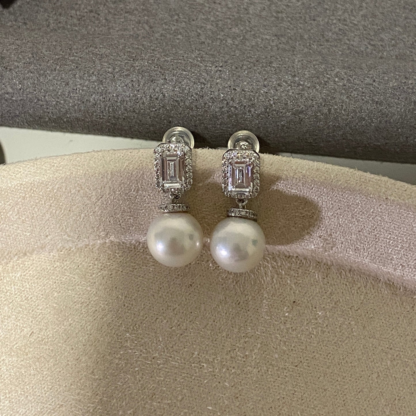 10mm Sugar Cube Freshwater Pearl Earrings