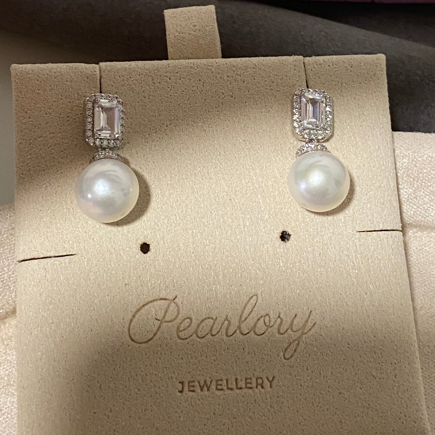 10mm Sugar Cube Freshwater Pearl Earrings