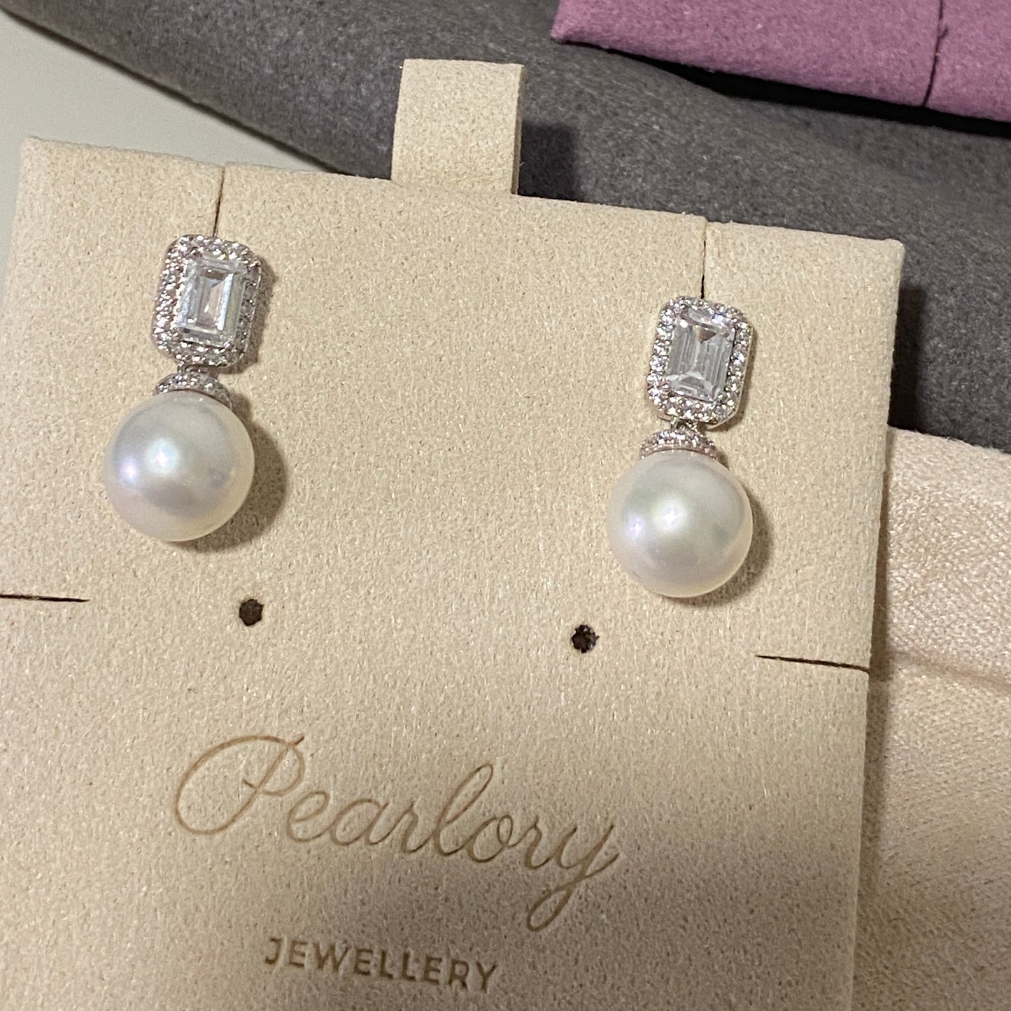 10mm Sugar Cube Freshwater Pearl Earrings