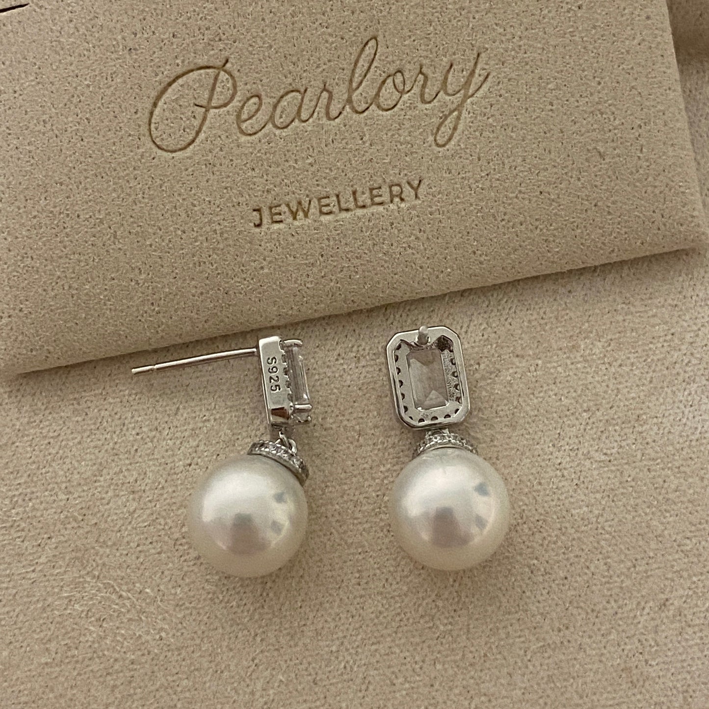 10mm Sugar Cube Freshwater Pearl Earrings