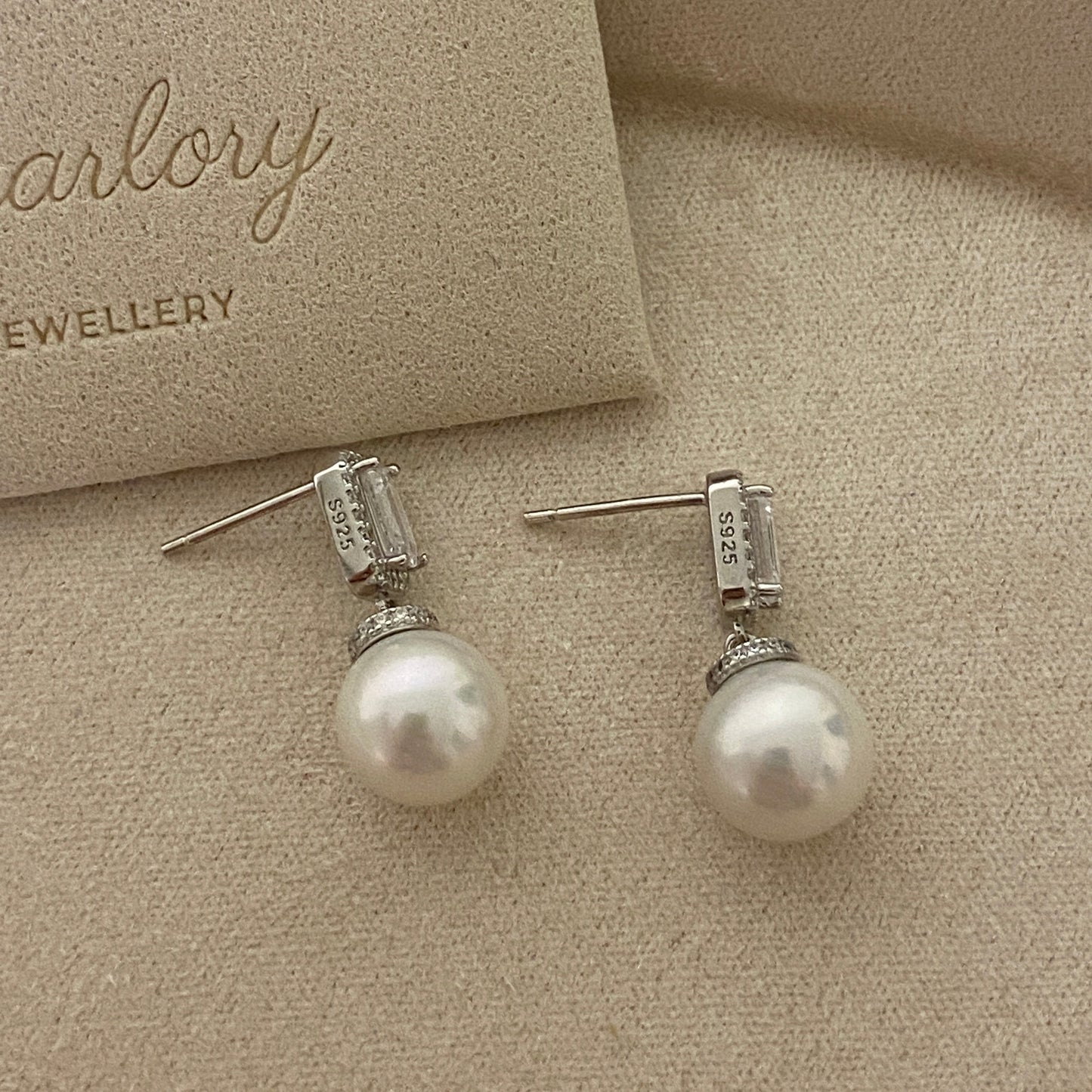 10mm Sugar Cube Freshwater Pearl Earrings